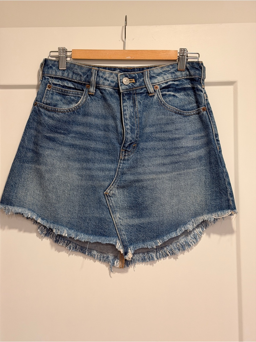 We The Free Distressed High-Rise Denim Shorts - Blue
